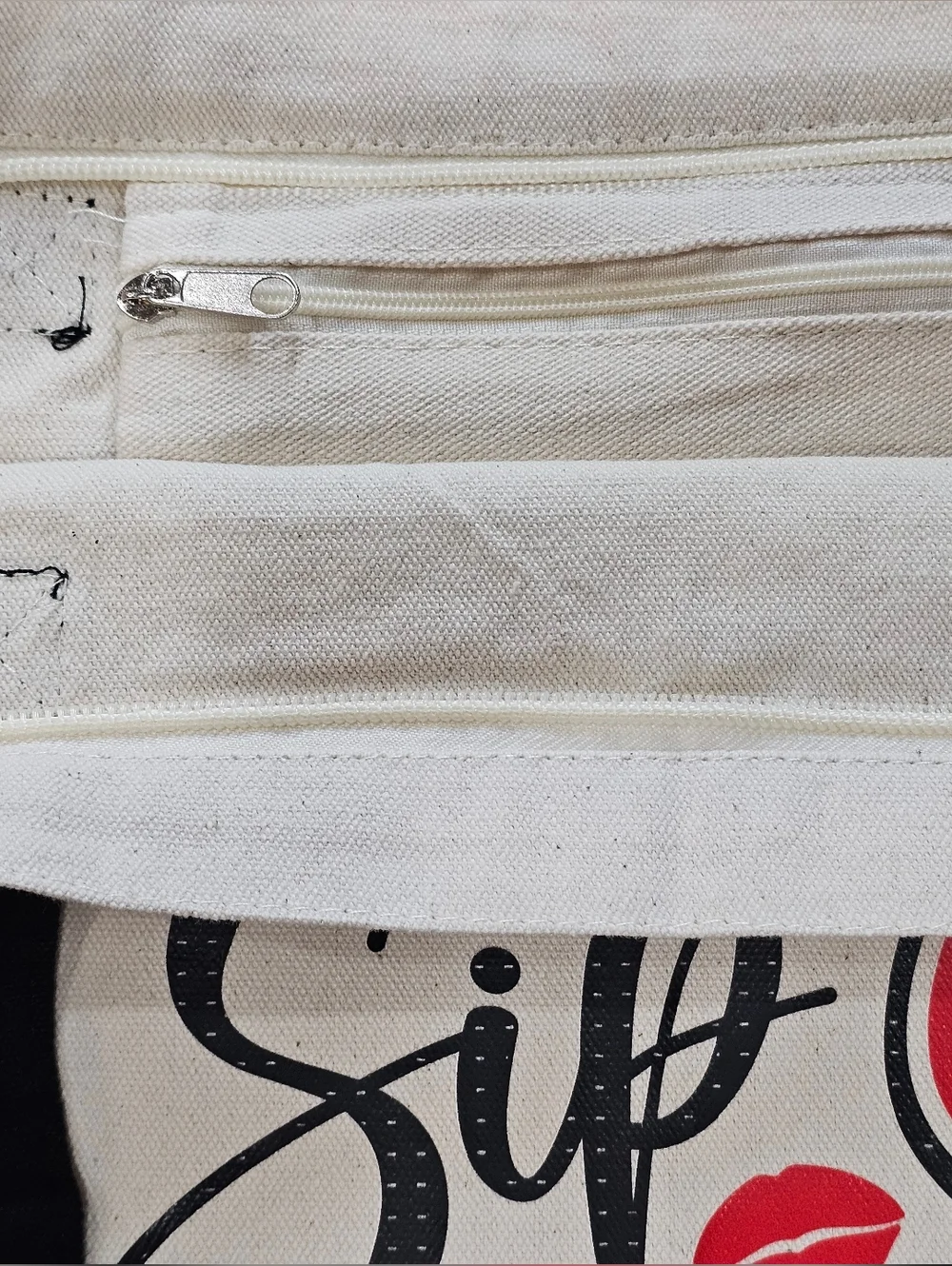 Canvas Reusable Tote Bag, " Oh Sip It's A Ladies Trip " New Without Tags - Picture 4 of 5